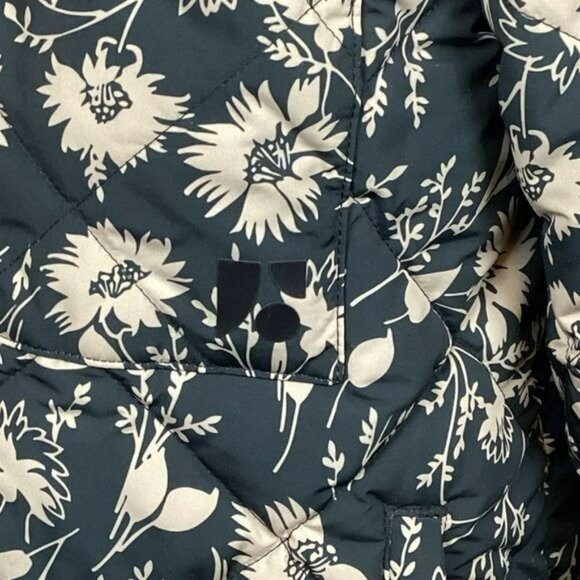 Frank & Oak Reversible Floral Black & White Long Bomber Jacket Womans Small - Picture 7 of 15